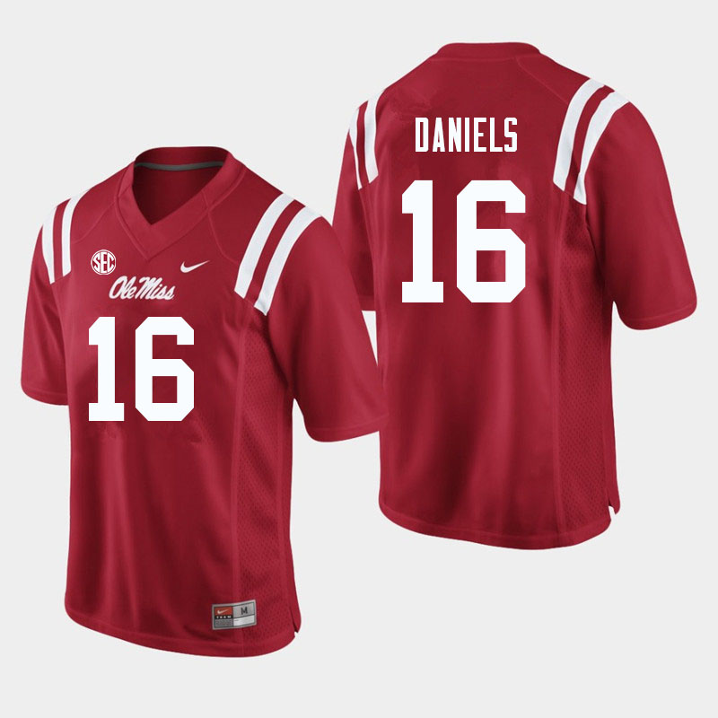 MJ Daniels Ole Miss Rebels NCAA Men's Red #16 Stitched Limited College Football Jersey PCM0858MD